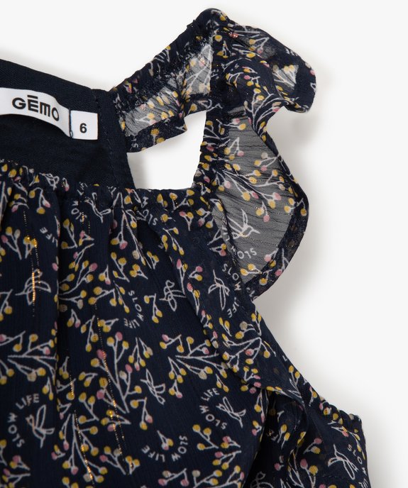 Robe fille sans manches à fleurs et volants vue2 - GEMO (ENFANT) - GEMO