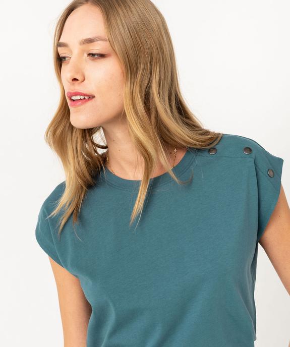 Tee-shirt manches courtes coupe loose avec boutons fantaisie femme vue2 - GEMO 4G FEMME - GEMO