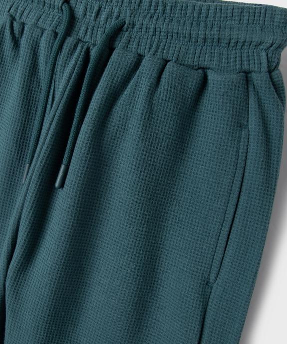 Bermuda de sport uni en maille nid d’abeille garçon vue2 - GEMO 4G GARCON - GEMO