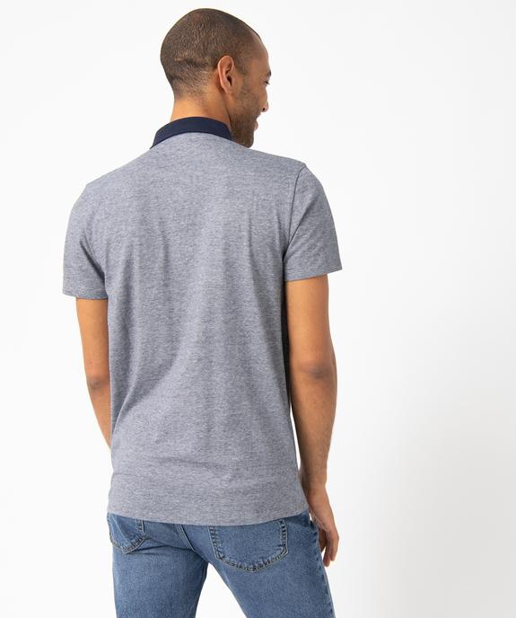 Polo homme à fines rayures et manches courtes vue3 - GEMO (HOMME) - GEMO
