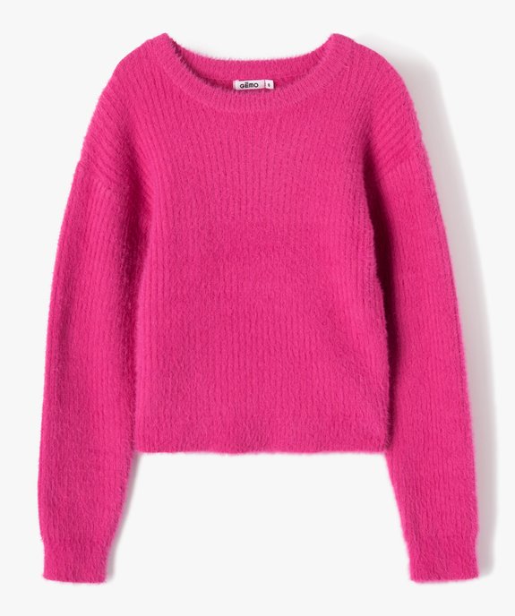 Pull à col rond en maille duveteuse fille vue1 - GEMO (ENFANT) - GEMO
