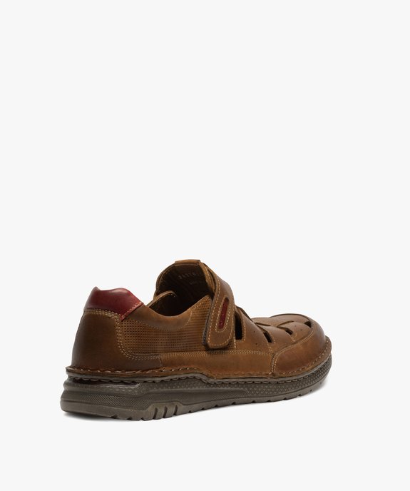 Sandales homme confort dessus cuir à bout fermé vue4 - GEMO (CASUAL) - GEMO