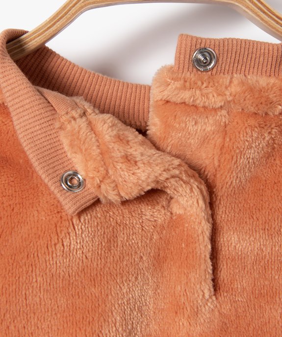 Pull bébé fille en maille peluche avec inscription brodée vue3 - GEMO(BEBE DEBT) - GEMO