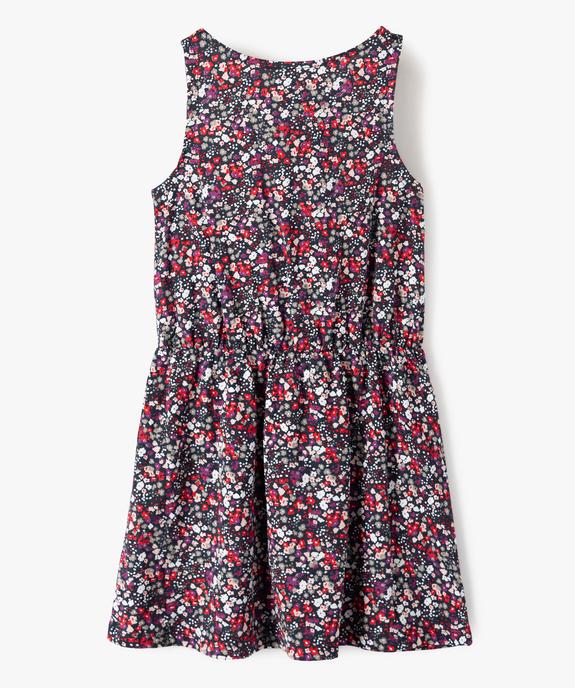 Robe fille imprimée sans manches en coton extensible  vue3 - GEMO (ENFANT) - GEMO