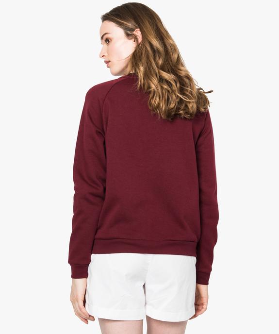 Sweat femme molletonné et imprimé à manches raglan vue3 - FOLLOW ME - GEMO
