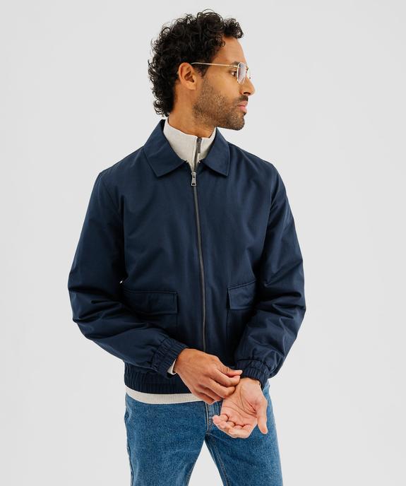 Blouson en matière déperlante et col chemise homme vue1 - GEMO (HOMME) - GEMO