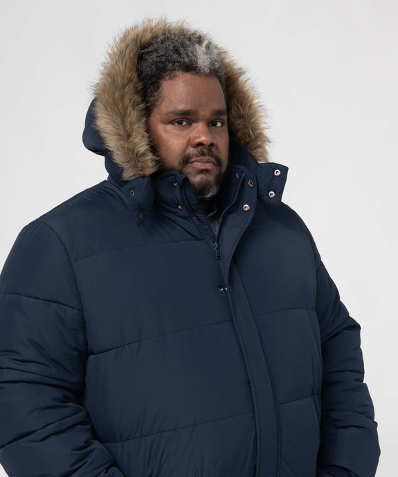 Parka homme grande taille matelassée avec capuche amovible vue2 - GEMO (G TAILLE) - GEMO