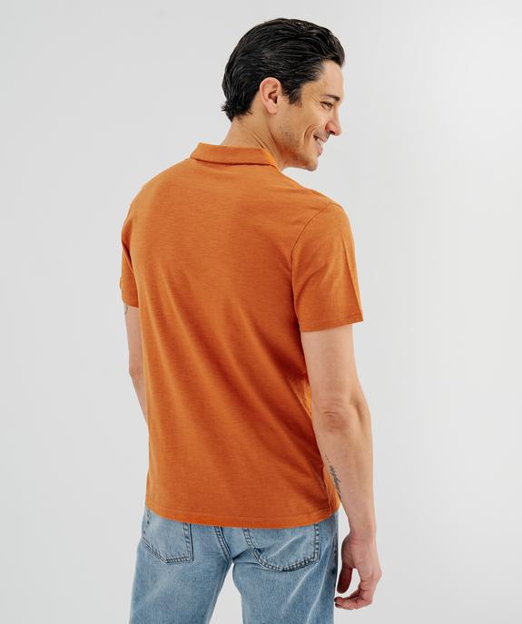 Polo manches courtes en jersey de coton flammé homme vue3 - GEMO 4G HOMME - GEMO