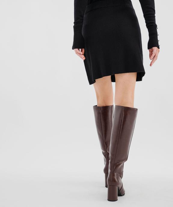 Jupe trapèze en maille côtelée à taille élastiquée femme vue3 - GEMO(FEMME PAP) - GEMO