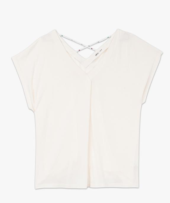 Tee-shirt à manches courtes à double col V femme grande taille vue4 - GEMO 4G GT - GEMO