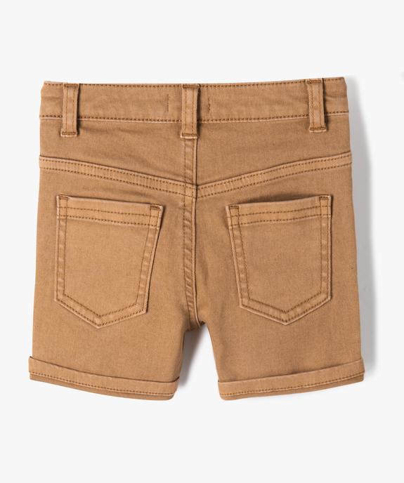 Short slim uni en toile extensible bébé garçon vue4 - GEMO(BEBE DEBT) - GEMO