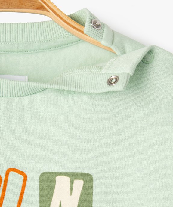 Sweat à message en molleton doux bébé garçon vue2 - GEMO 4G BEBE - GEMO