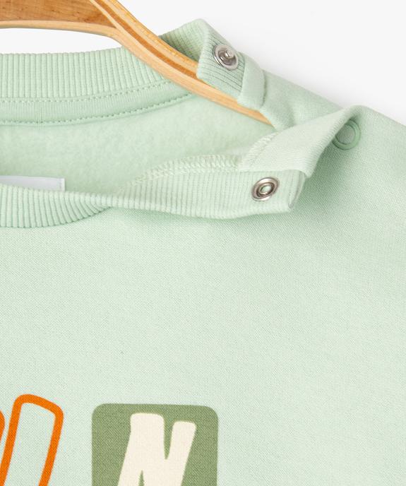 Sweat à message en molleton doux bébé garçon vue2 - GEMO 4G BEBE - GEMO