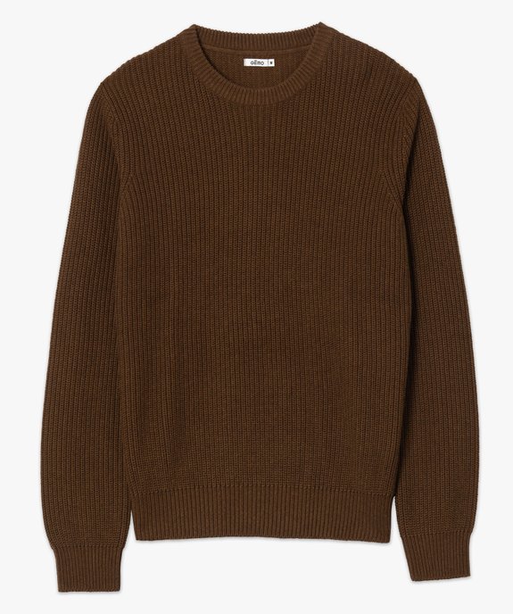Pull homme en grosse maille à col rond vue4 - GEMO (HOMME) - GEMO