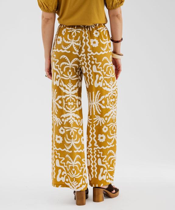 Pantalon large et fluide imprimé femme vue3 - GEMO 4G FEMME - GEMO