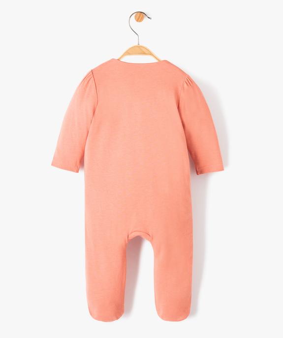 Pyjama bébé avec ouverture pressionnée ventrale à volant vue4 - GEMO(BB COUCHE) - GEMO