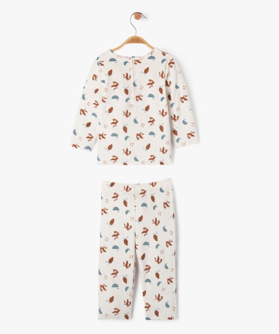 Pyjama 2 pièces en velours avec motifs renards bébé garçon vue4 - GEMO 4G BEBE - GEMO