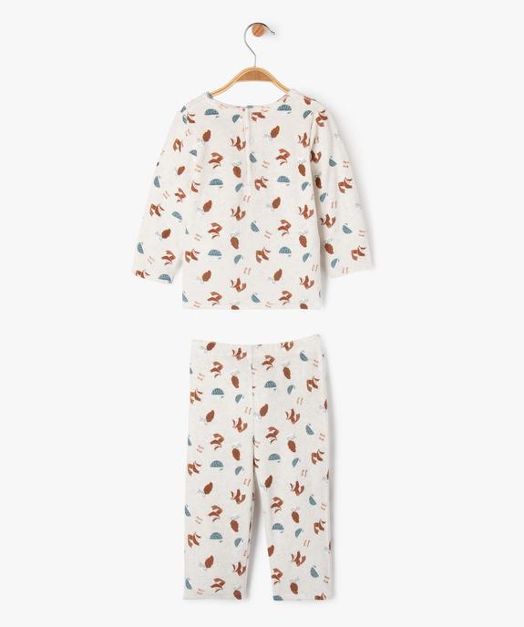 Pyjama 2 pièces en velours avec motifs renards bébé garçon vue4 - GEMO 4G BEBE - GEMO