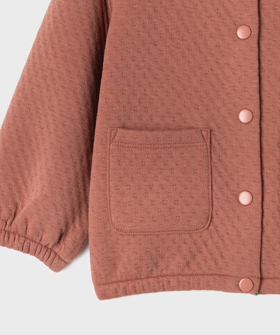 Sweat à boutons pression en maille fantaisie bébé fille vue2 - GEMO(BEBE DEBT) - GEMO