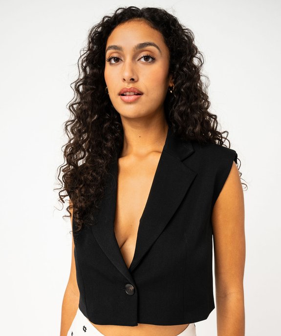 Gilet de costume court fermeture à épaulettes femme vue2 - GEMO(FEMME PAP) - GEMO