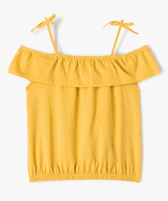 Tee-shirt fille à épaules dénudées et volant vue1 - GEMO (ENFANT) - GEMO