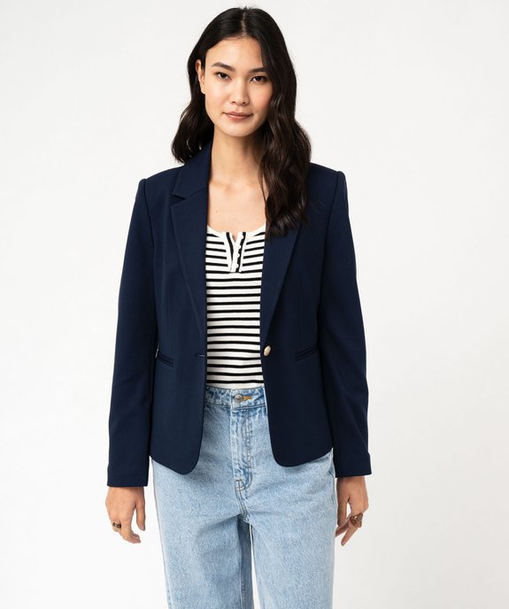 Veste de tailleur en maille extensible femme vue1 - GEMO(FEMME PAP) - GEMO