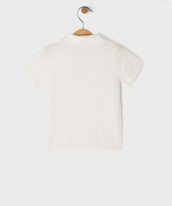 Polo manches courtes en maille fantaisie bébé garçon vue3 - GEMO(BEBE DEBT) - GEMO
