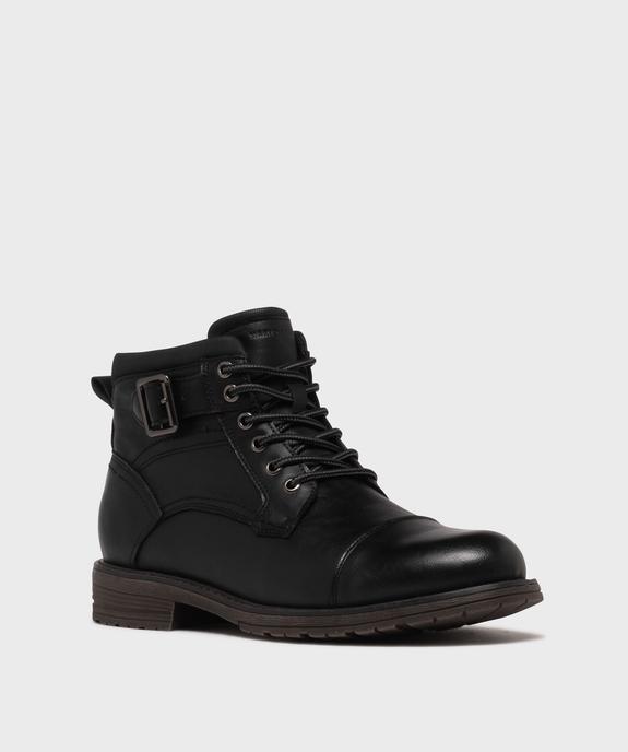 Boots mid-cut à semelle crantée, lacets et zip homme vue2 - MARIO BALDANO - GEMO