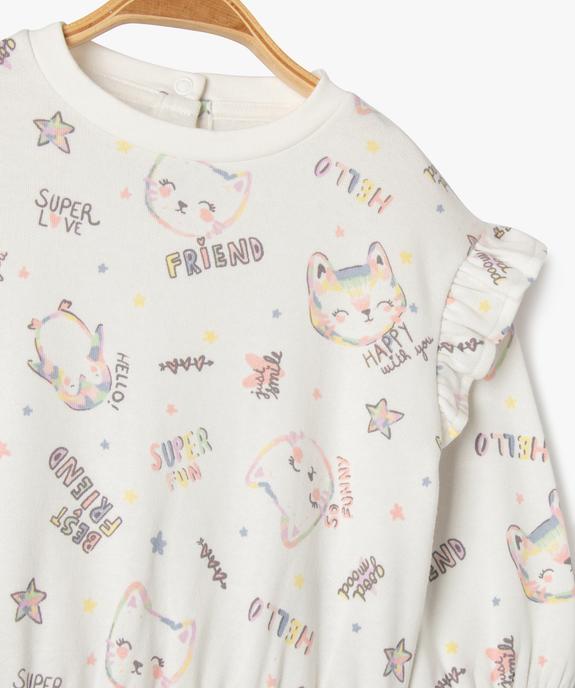 Ensemble 2 pièces sweat et pantalon en molleton bébé fille vue2 - GEMO(BEBE DEBT) - GEMO