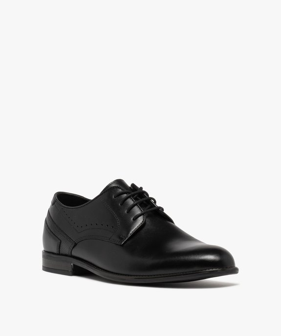 Derbies homme unies dessus en cuir et à lacets ronds vue9 - MARIO BALDANO - GEMO