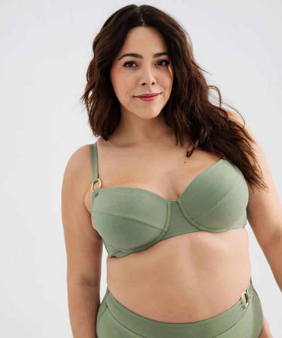 Haut de maillot de bain forme triangle femme avec mousses amovibles vue1 - GEMO (PLAGE) - GEMO