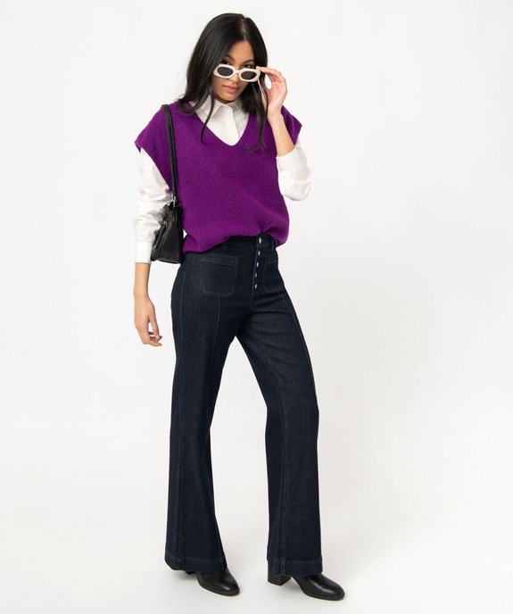 Pull femme sans manches avec col V vue5 - GEMO(FEMME PAP) - GEMO