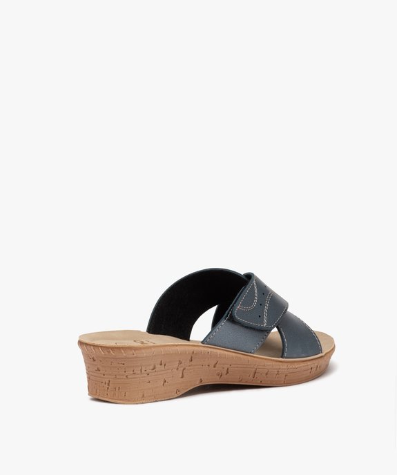 Mules femme confort compensées à scratch vue4 - GEMO (CONFORT) - GEMO