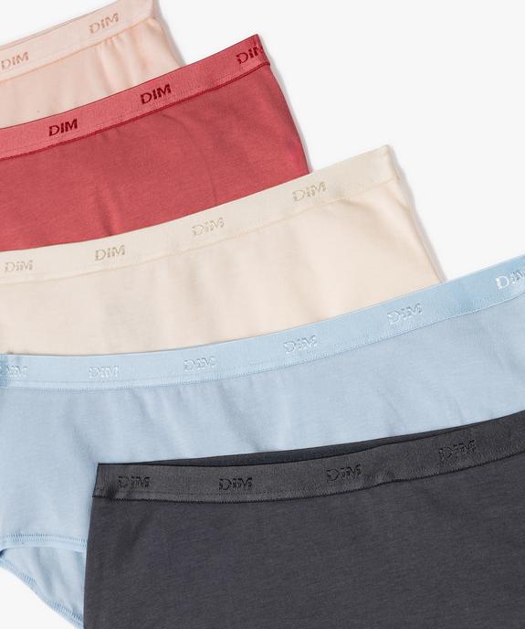 Boxers en coton stretch confort femme (lot de 5) - Les Pockets Dim vue2 - DIM - GEMO