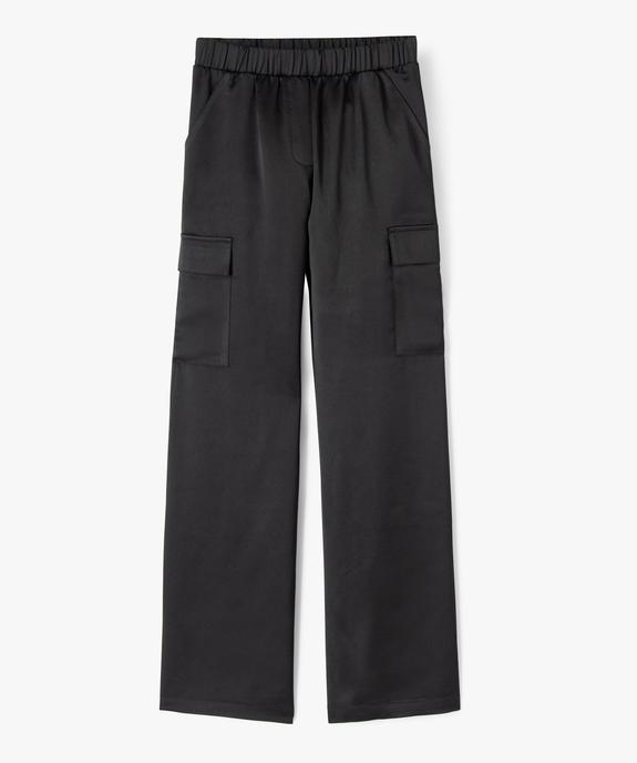 Pantalon en satin avec poches à rabat fille vue2 - GEMO (JUNIOR) - GEMO