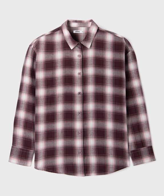 Chemise à carreaux en flanelle de coton fille vue2 - GEMO (JUNIOR) - GEMO
