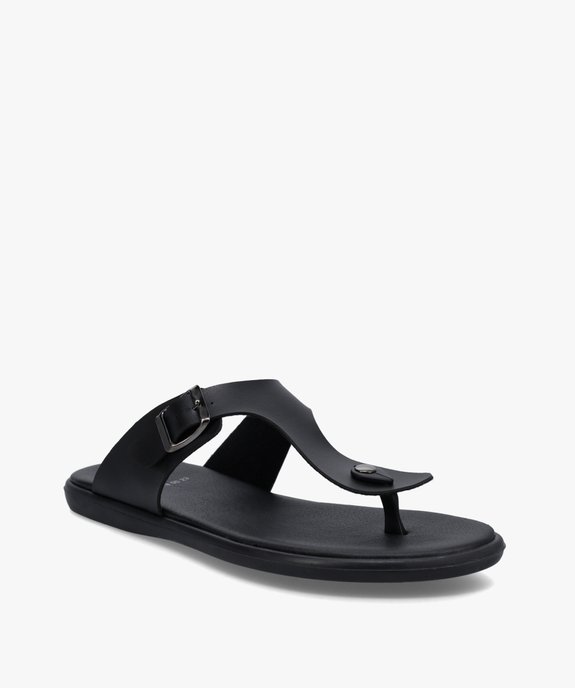 Sandales homme unies à bride en T vue2 - GEMO (CASUAL) - GEMO