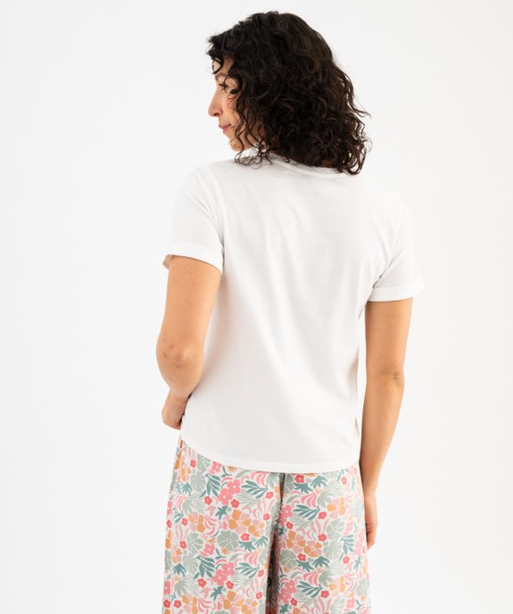 Haut de pyjama à manches courtes et motif femme vue4 - GEMO 4G FEMME - GEMO