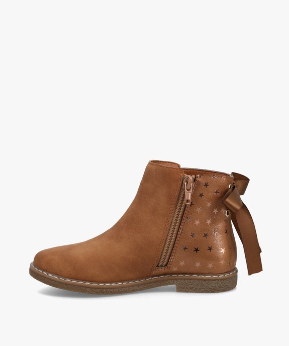 Boots fille en suédine motifs étoiles et ruban décoratif vue3 - GEMO (ENFANT) - GEMO