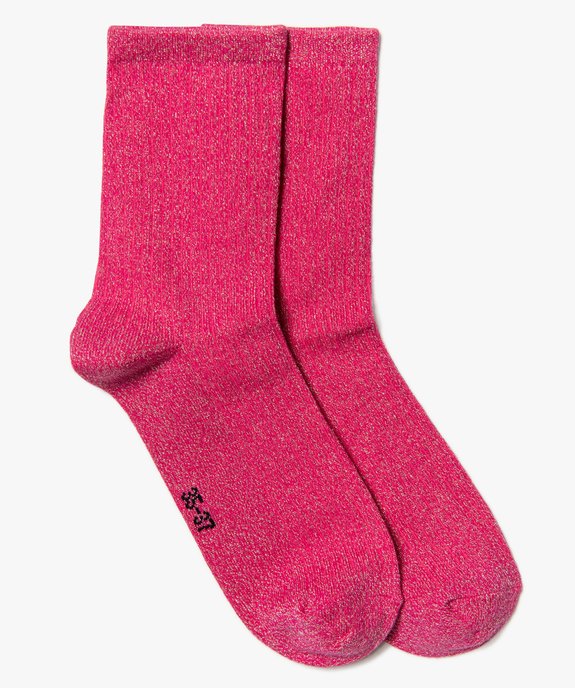Chaussettes femme unies pailletées  vue1 - GEMO(HOMWR FEM) - GEMO