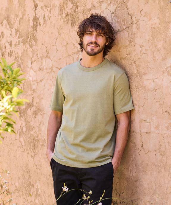 Tee-shirt manches courtes en coton uni homme vue1 - GEMO (HOMME) - GEMO