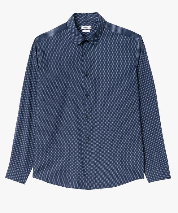 Chemise manches longues coupe Regular à micro motifs homme vue4 - GEMO (HOMME) - GEMO