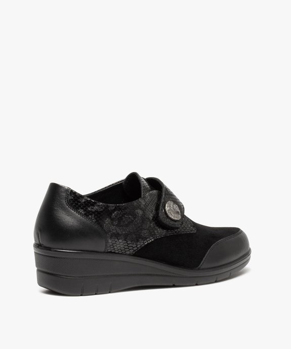 Derbies femme confort dessus cuir suédé et verni vue4 - GEMO (CONFORT) - GEMO