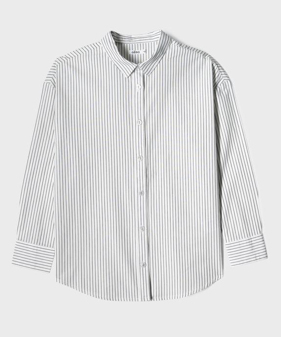 Chemise à fines rayures coupe oversize fille vue1 - GEMO (JUNIOR) - GEMO