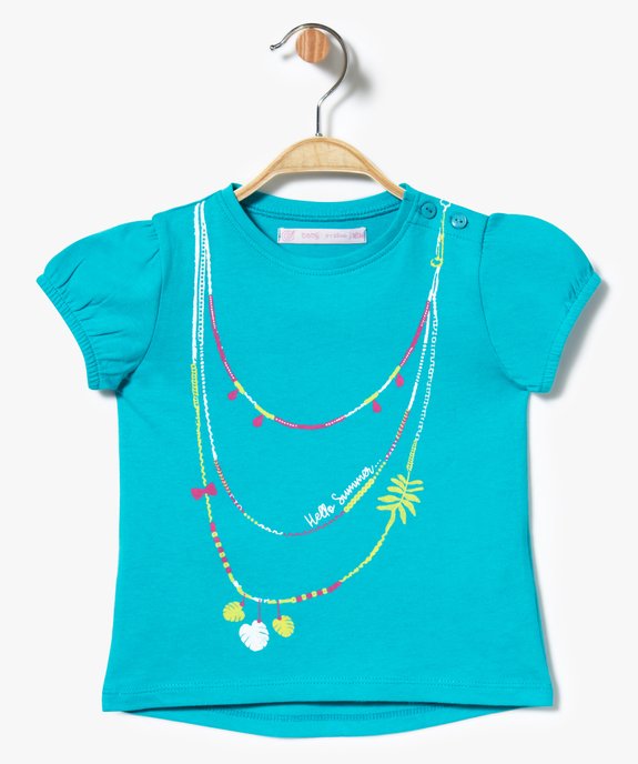 Tee-shirt à manches courtes élastiquées avec motifs sur l'avant vue1 - GEMO(BEBE DEBT) - GEMO