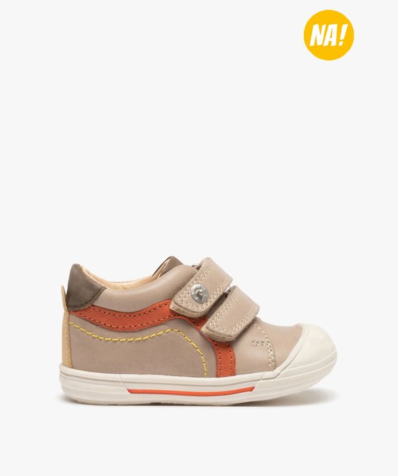 Baskets premiers pas bébé garçon dessus cuir – NA! vue1 - NA! - GEMO