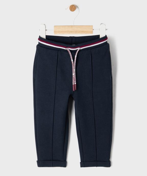 Pantalon en twill de coton stretch à taille élastique  bébé garçon - LuluCastagnette vue1 - LULUCASTAGNETTE - GEMO