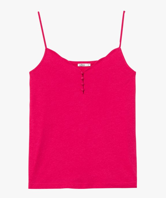 Débardeur femme avec décolleté en V et petits boutons vue4 - GEMO 4G FEMME - GEMO
