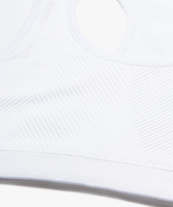 Brassière dos nageur en microfibre côtelée sans coutures fille vue2 - GEMO (JUNIOR) - GEMO