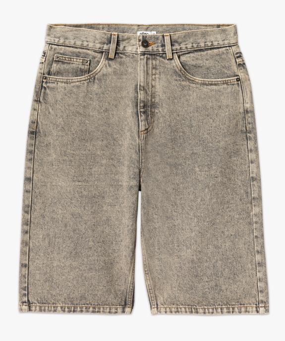Bermuda en jean loose délavé homme vue4 - GEMO (HOMME) - GEMO